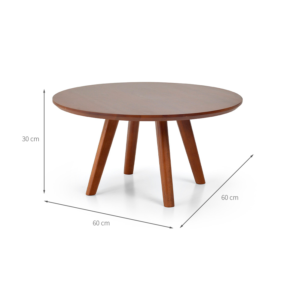 Mesa de Centro Redonda Sabrina Nozes 30 cm
