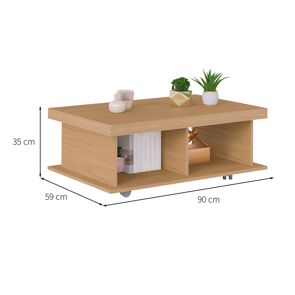 Mesa de Centro Retangular Dunas Carvalho