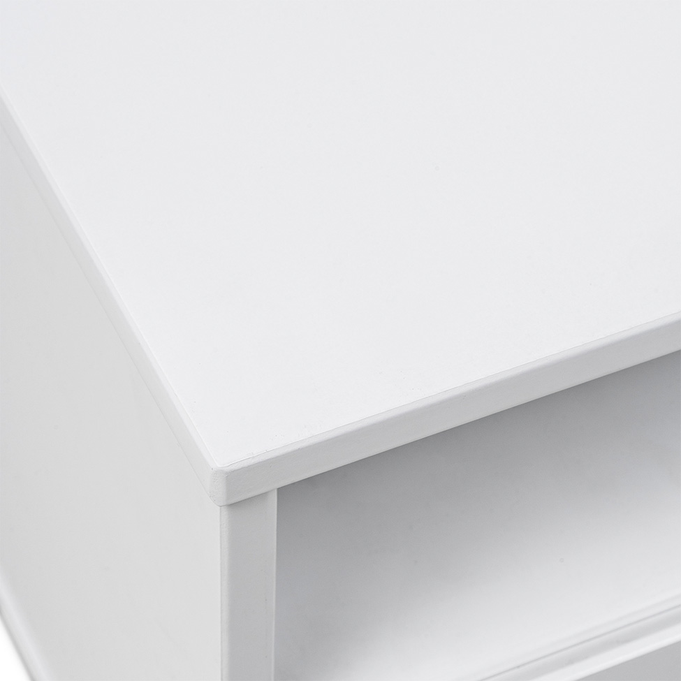 Mesa de Centro Retangular Fresh 1 Gaveta Branca e Imbuia