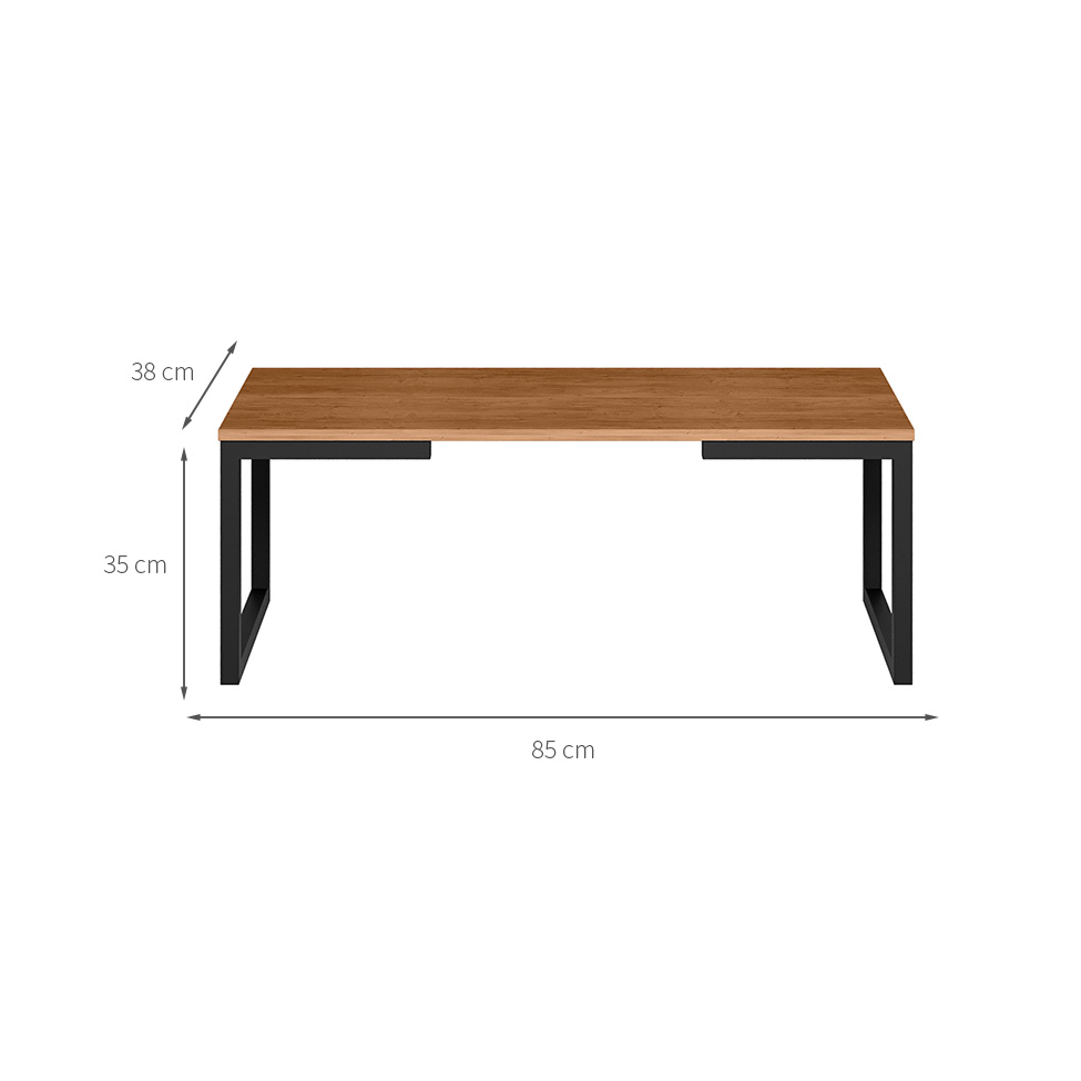 Mesa de Centro Retangular Innovare Preta e Canela