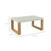 Mesa de Centro Retangular Lanes 100% MDF Off White e Freijó 90 cm