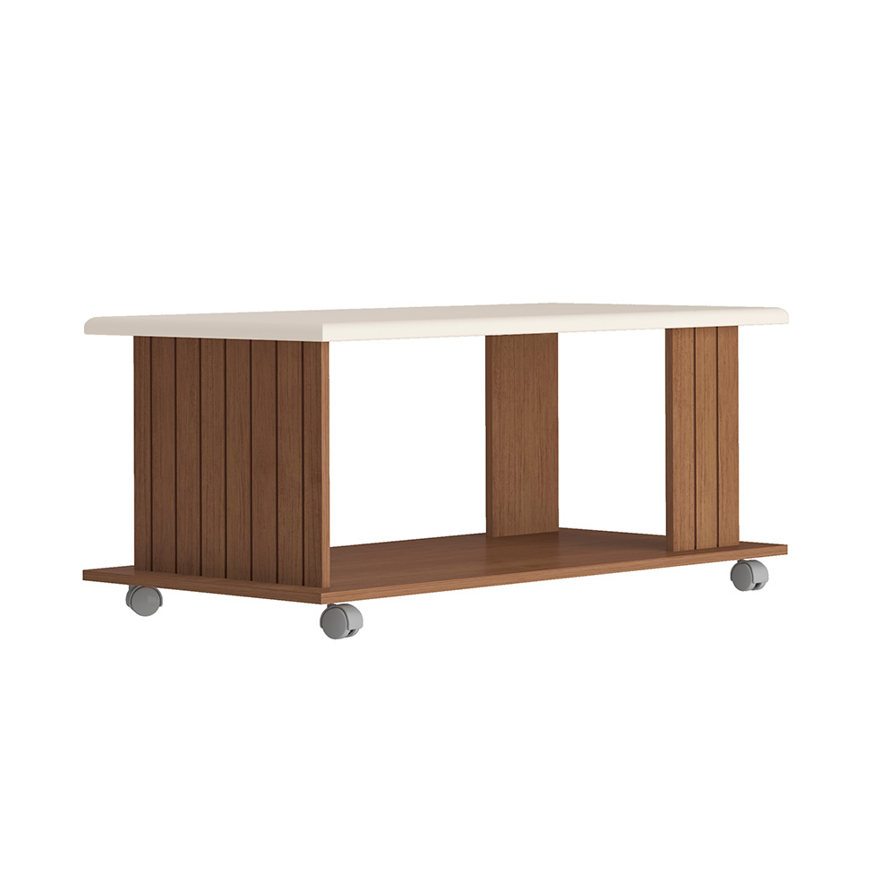 Mesa de Centro Retangular Mila Cinamomo e Off White