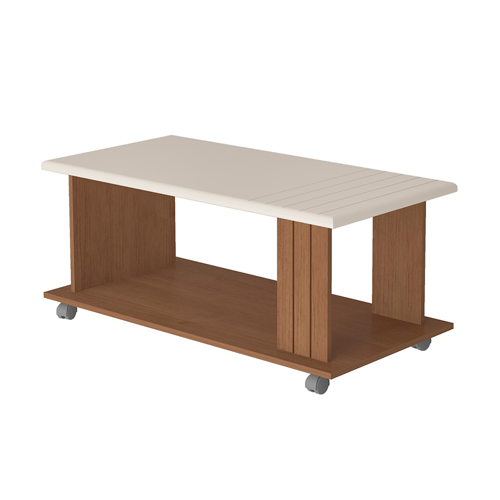 Mesa de Centro Retangular Mila Cinamomo e Off White