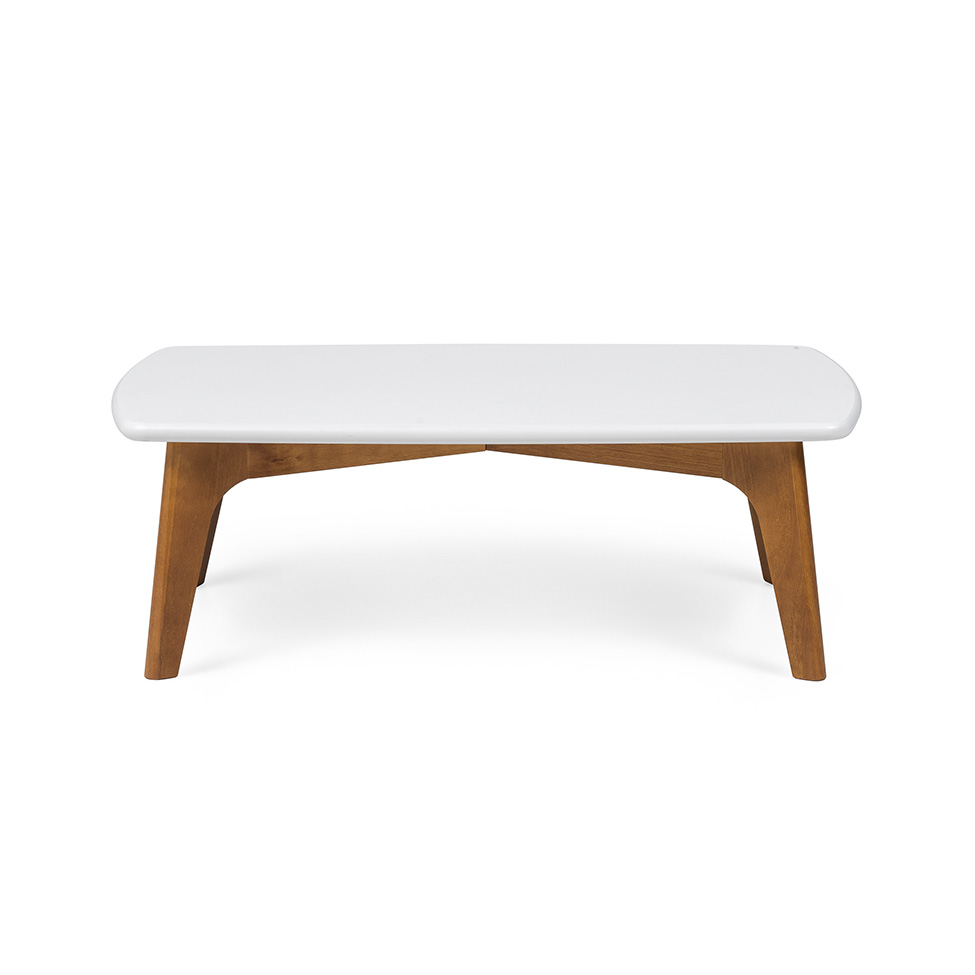 Mesa de Centro Retangular Moby Branca e Garapa