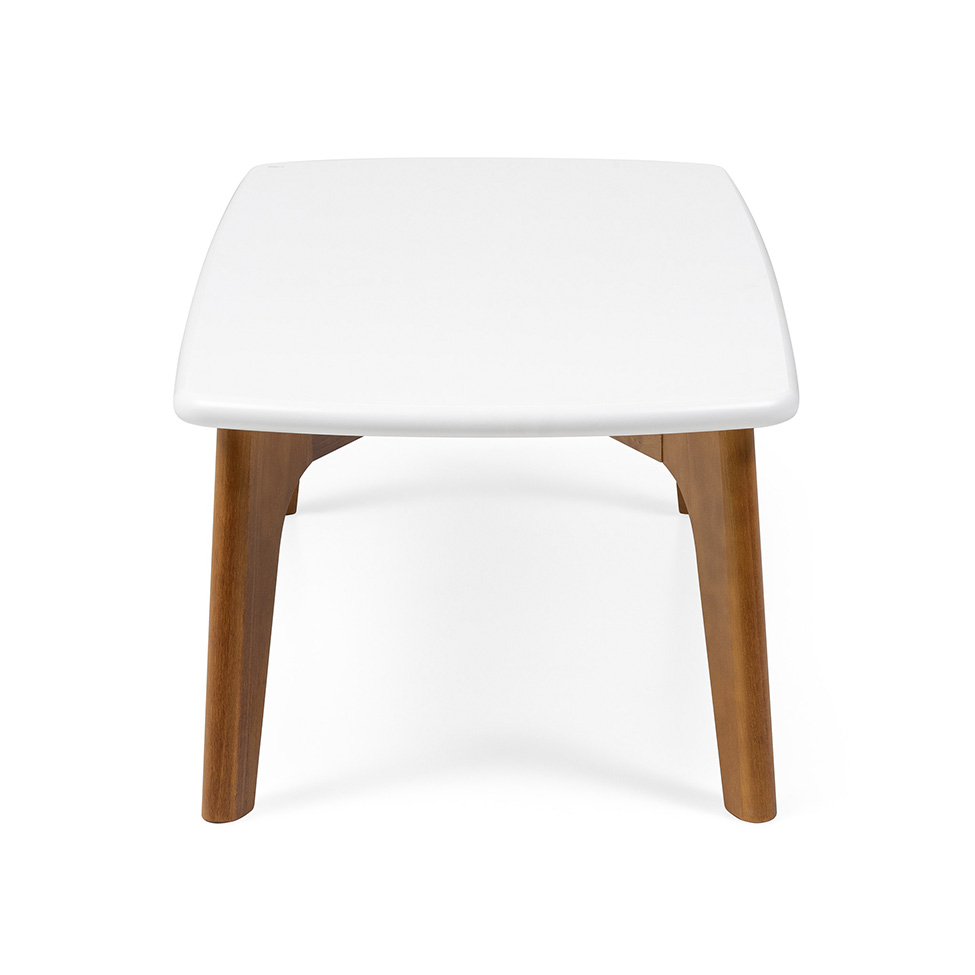 Mesa de Centro Retangular Moby Branca e Garapa