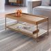 Mesa de Centro Retangular Oslo Hanover e Dourada