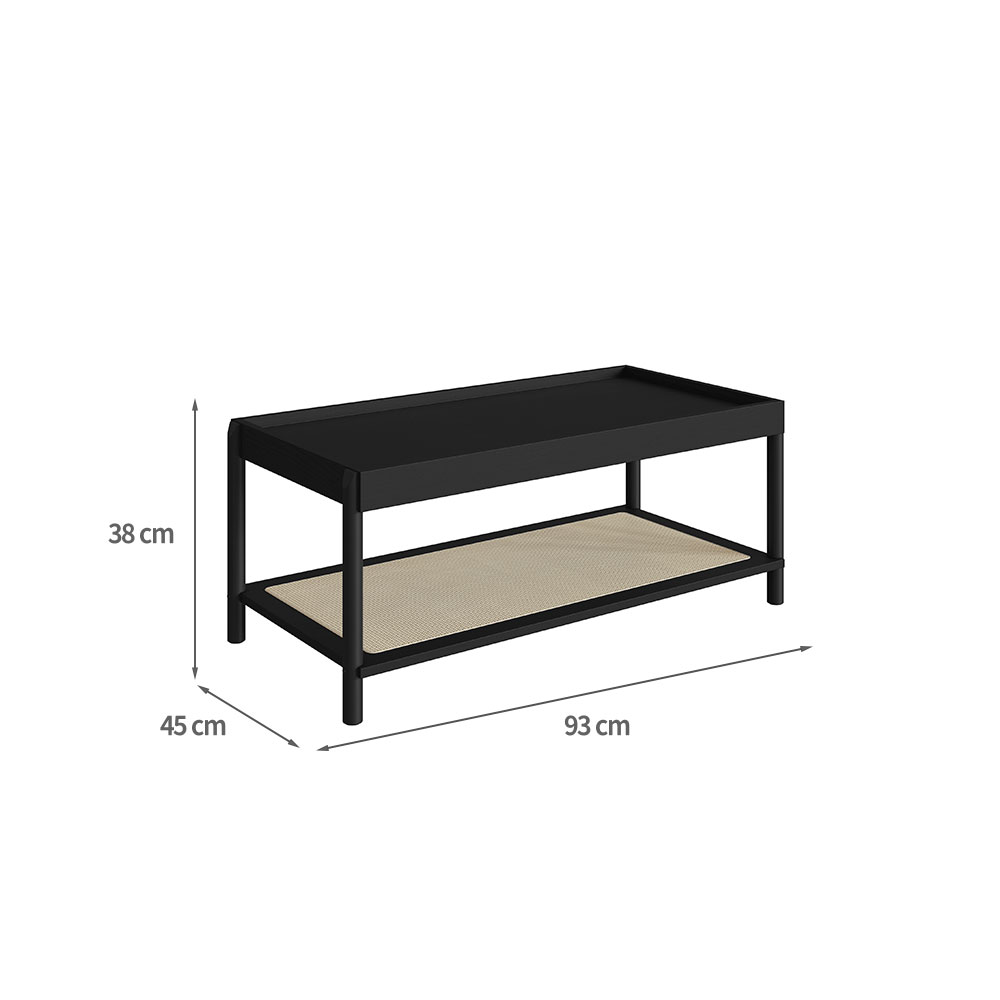 Mesa de Centro Retangular Oslo Nero e Preta