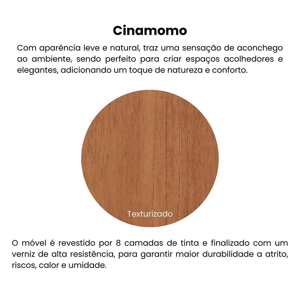 Mesa de Centro Retangular com Tampo de Vidro Onda Cinamomo