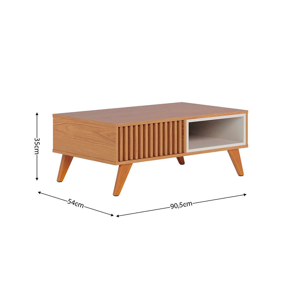 Mesa de Centro Ripada Jeri Freijó e Off White