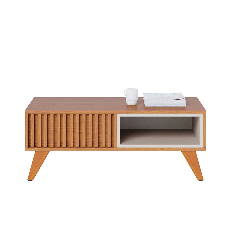 Mesa de Centro Ripada Jeri Freijó e Off White