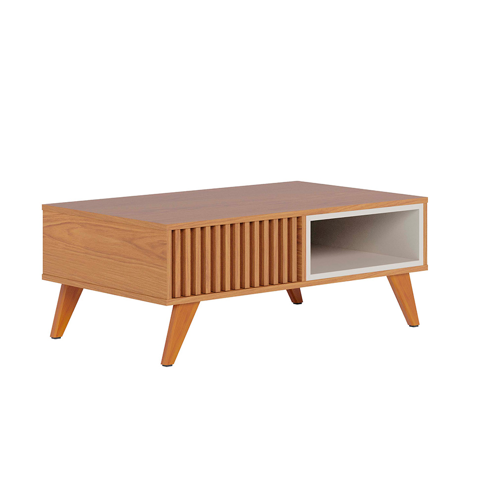 Mesa de Centro Ripada Jeri Freijó e Off White