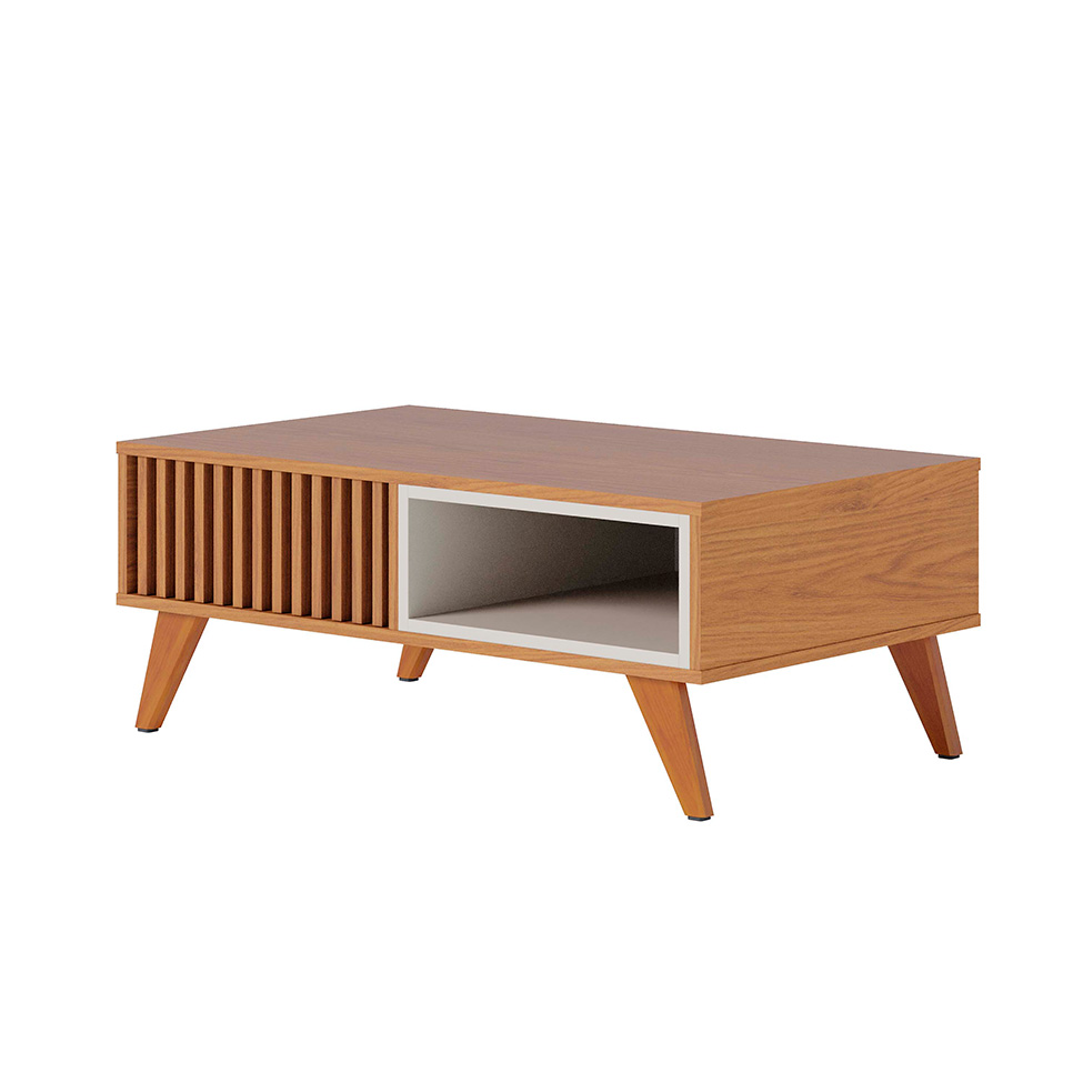 Mesa de Centro Ripada Jeri Freijó e Off White