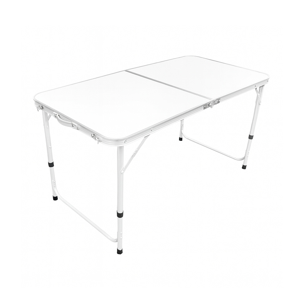 Mesa de Cozinha Dobrável Retangular com Tampo de MDF Liven Branca e Cinza 120 cm