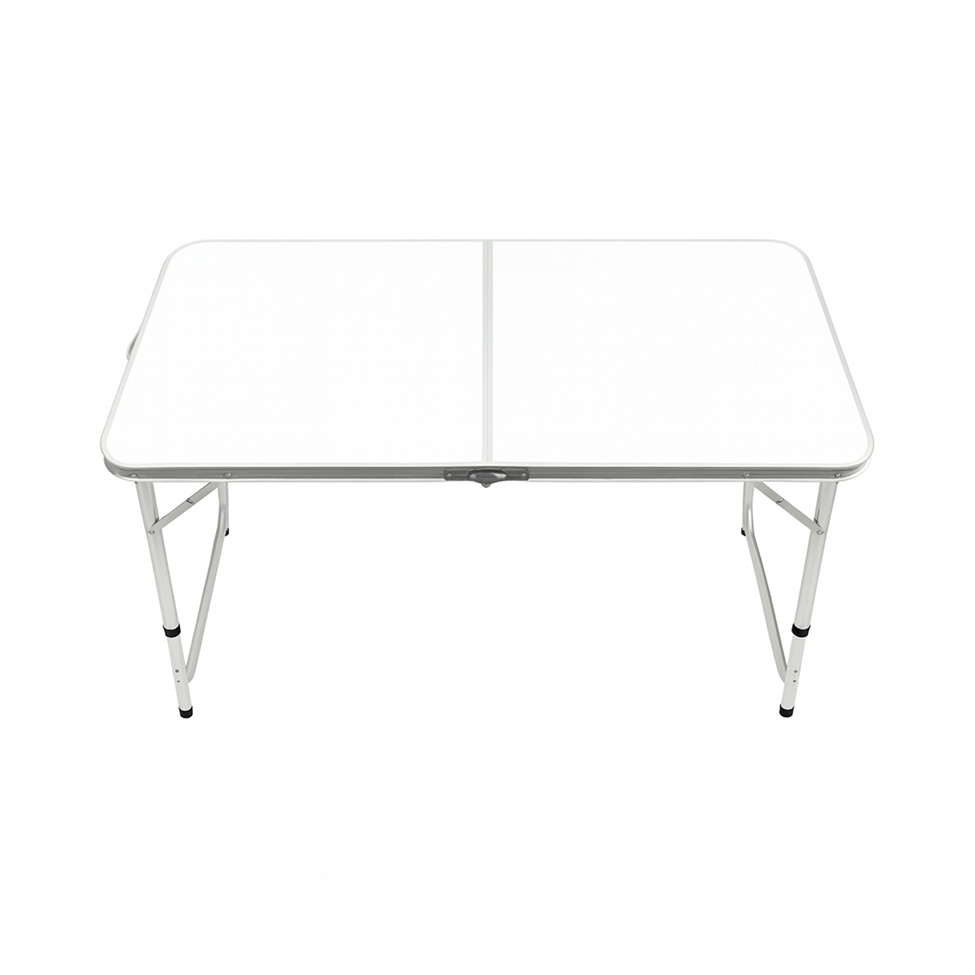 Mesa de Cozinha Dobrável Retangular com Tampo de MDF Liven Branca e Cinza 120 cm