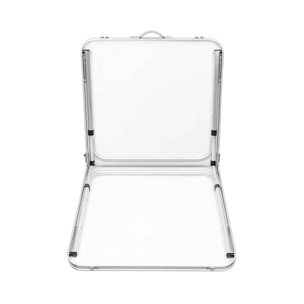 Mesa de Cozinha Dobrável Retangular com Tampo de MDF Liven Branca e Cinza 120 cm