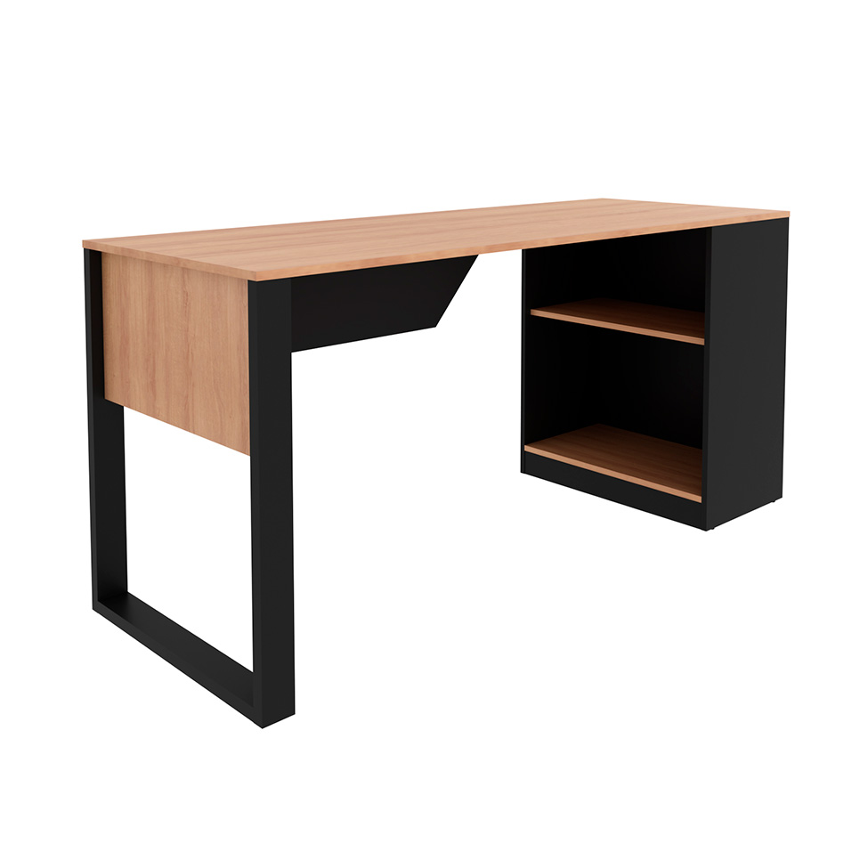 Mesa de Escritório Amelie Amêndoa e Preta