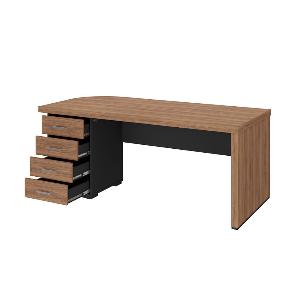 Mesa de Escritório Celestine 4 GV Nogal e Preta