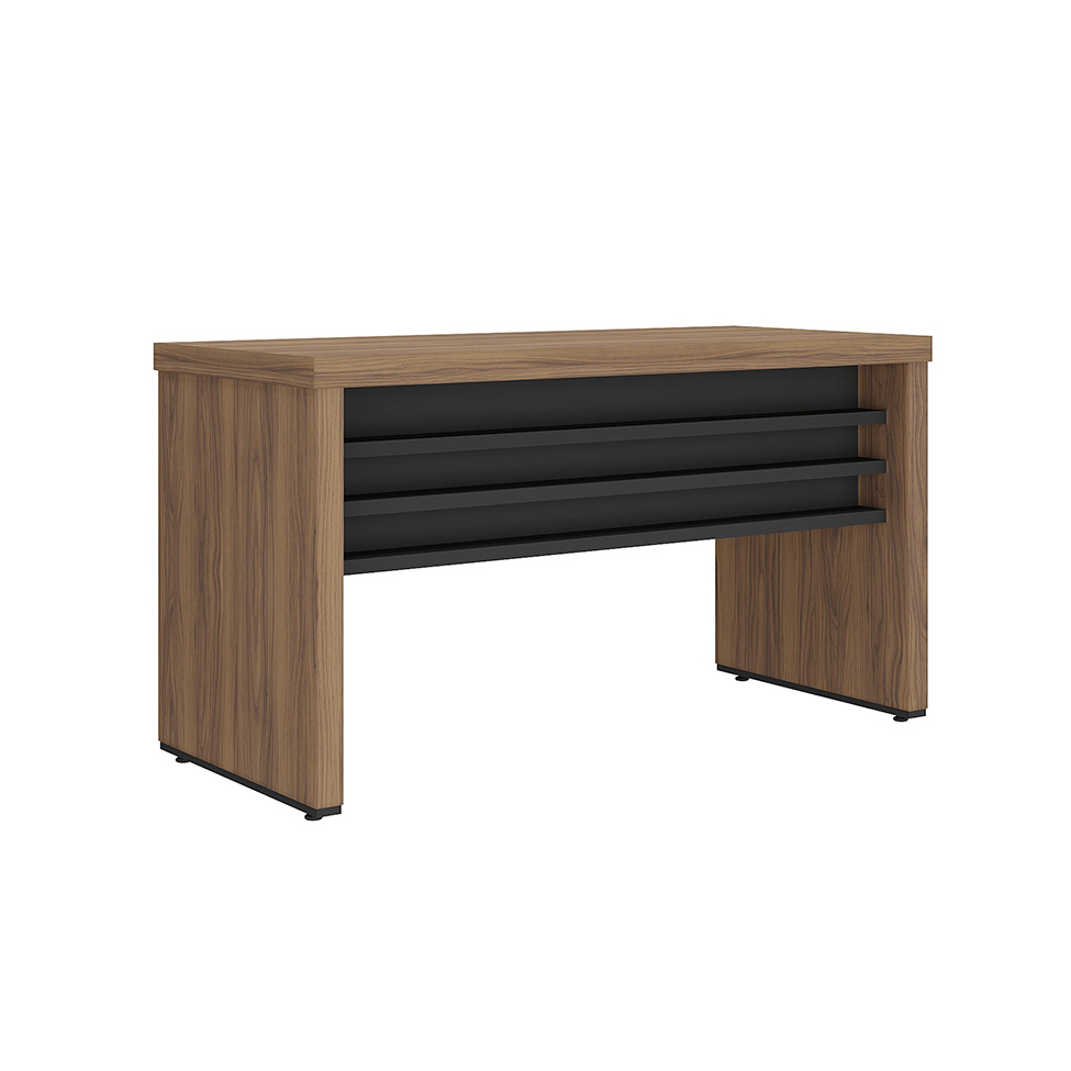 Mesa de Escritório Dante Nogal e Preta 136 cm