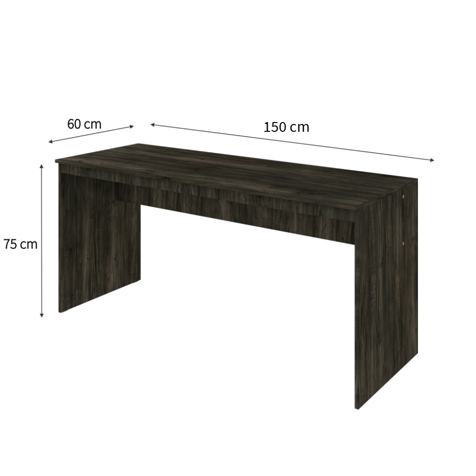 Mesa de Escritório Diretor Carvalho Dark 150 cm