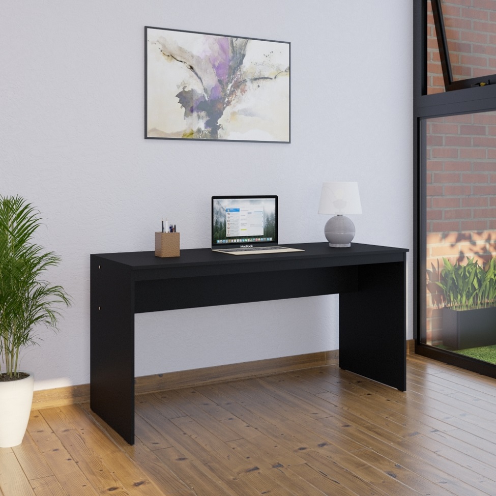 Mesa de Escritório Diretor Preta 150 cm