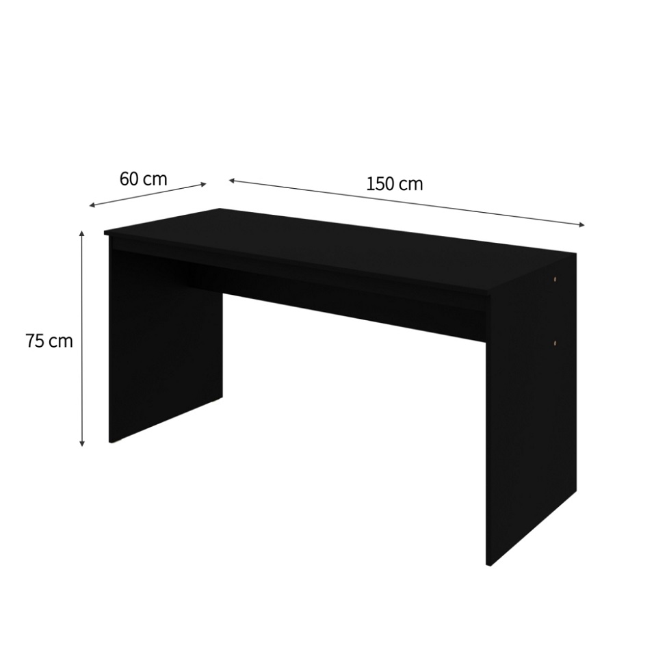 Mesa de Escritório Diretor Preta 150 cm