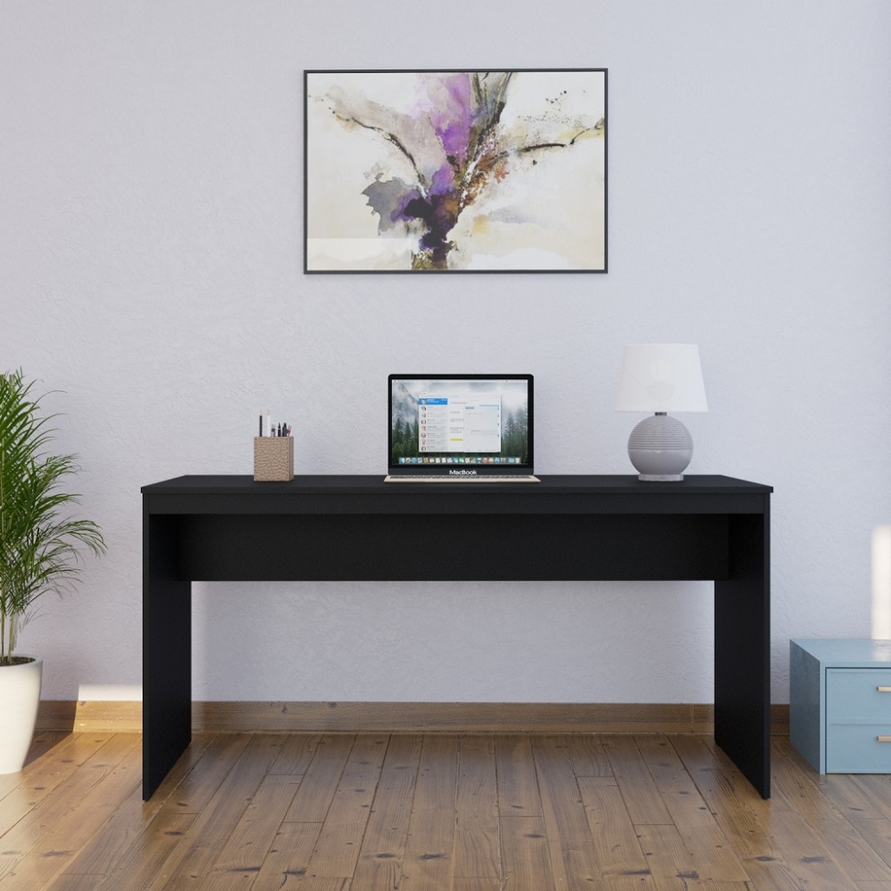 Mesa de Escritório Diretor Preta 150 cm