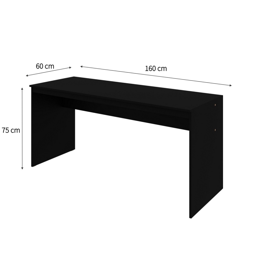 Mesa de Escritório Diretor Preta 160 cm