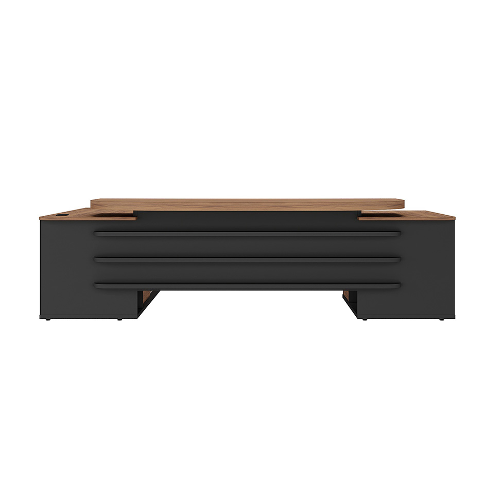 Mesa de Escritório Elara 2 PT 4 GV Nogal e Preta