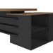 Mesa de Escritório Elara 2 PT 4 GV Nogal e Preta