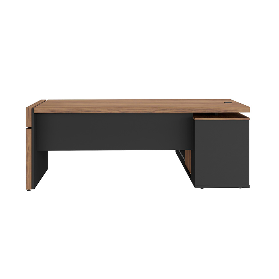 Mesa de Escritório Freya 1 PT Nogal e Preta
