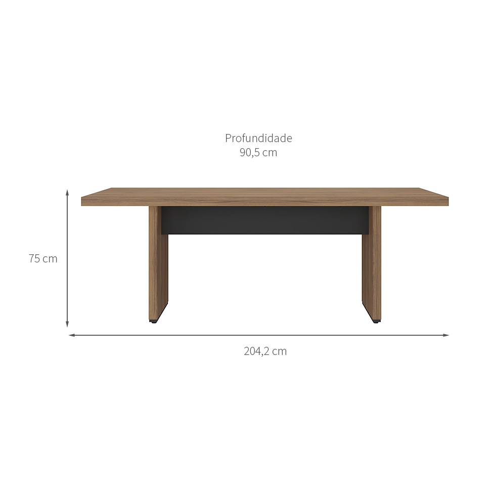 Mesa de Escritório Iver Nogal e Preta
