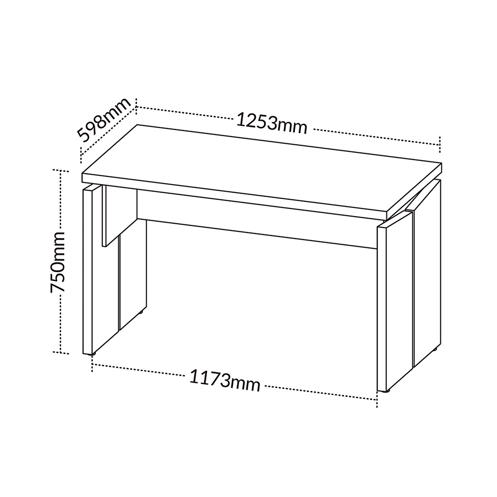 Mesa de Escritório Lane Freijó e Branca 125 cm