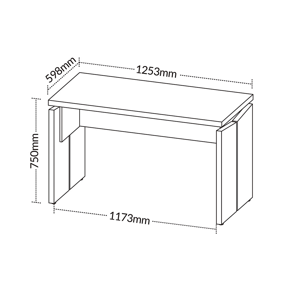 Mesa de Escritório Lane Nogal e Preta 125 cm