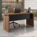 Mesa de Escritório Lane Nogal e Preta 145 cm