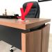 Mesa de Escritório Lane Nogal e Preta 145 cm