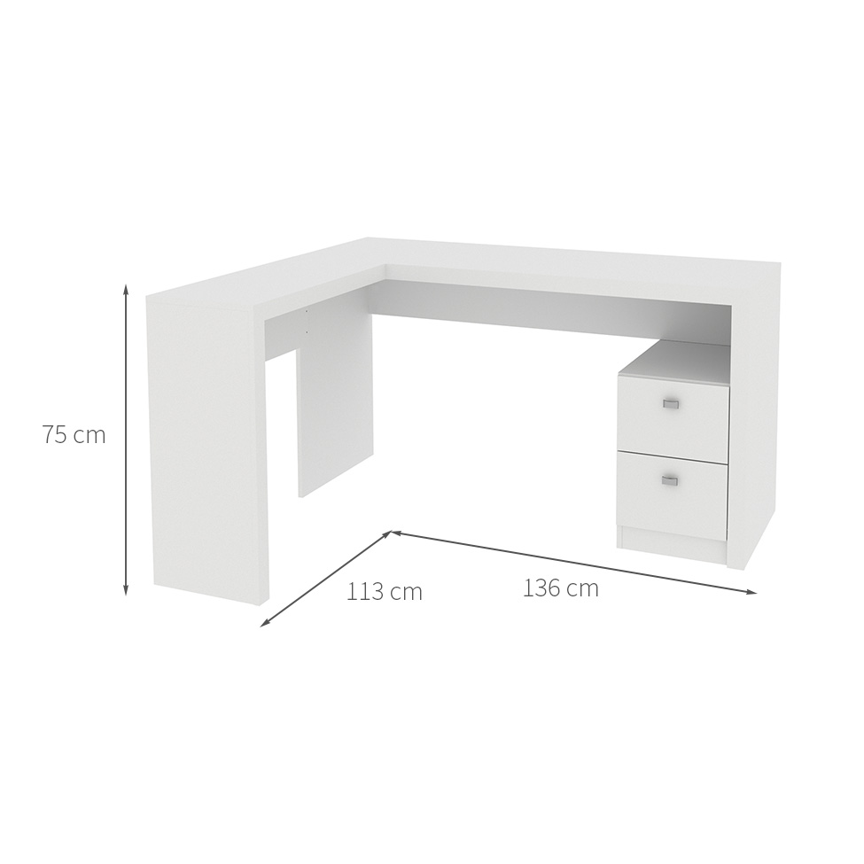 Mesa de Escritório Louis 2 GV Branca