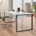 Mesa de Escritório Málaga 1 GV Branca e Preta 190 cm