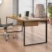 Mesa de Escritório Málaga 1 GV Nogal e Preta 190 cm