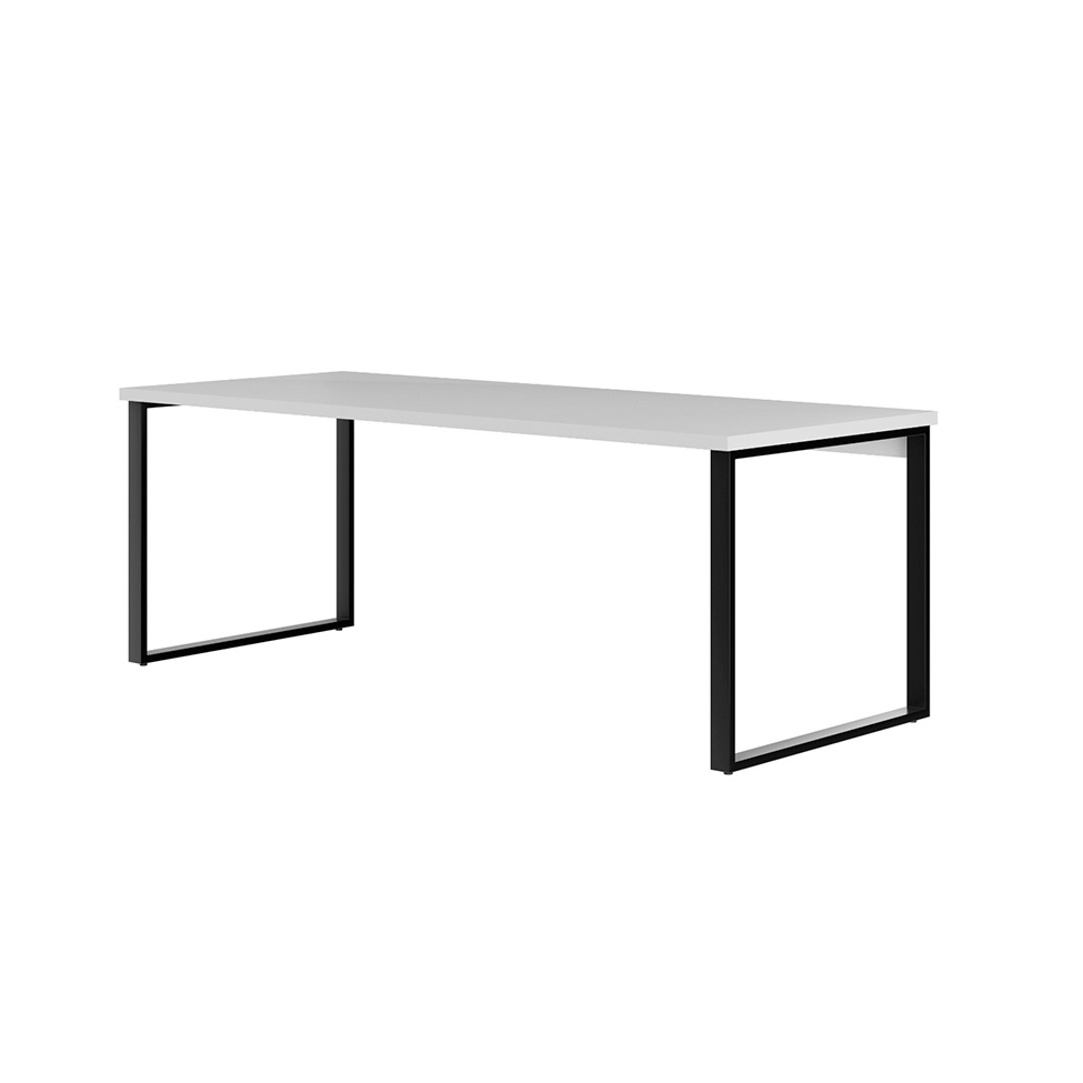 Mesa de Escritório Málaga Branca e Preta 190 cm