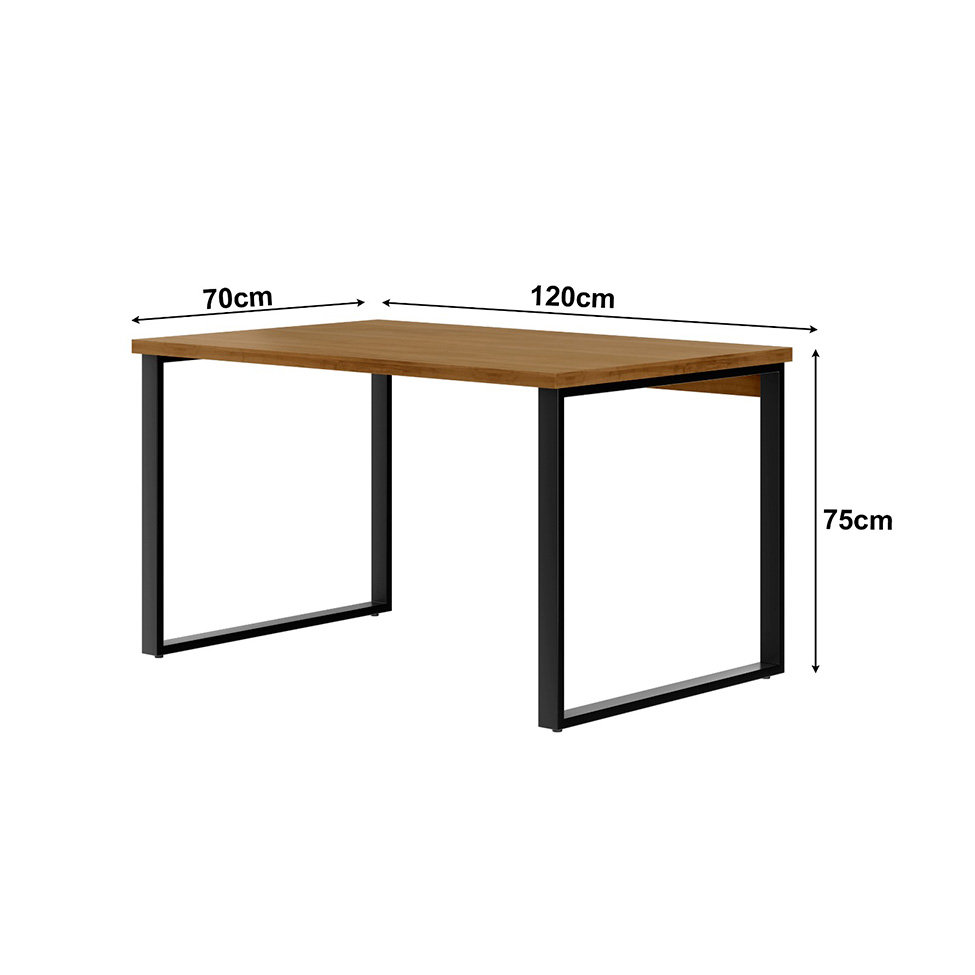 Mesa de Escritório Málaga Nogal e Preta 120 cm