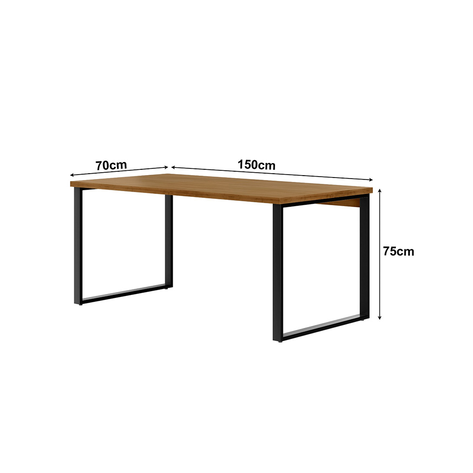 Mesa de Escritório Málaga Nogal e Preta 150 cm