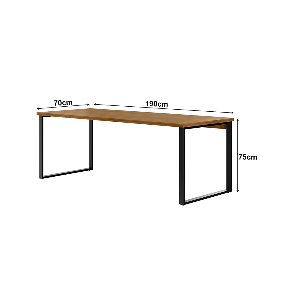 Mesa de Escritório Málaga Nogal e Preta 190 cm