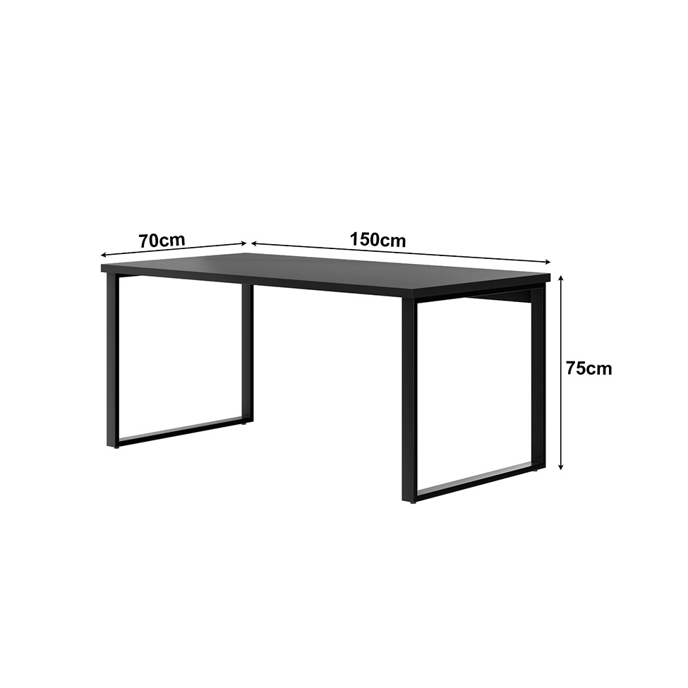 Mesa de Escritório Málaga Preta 150 cm