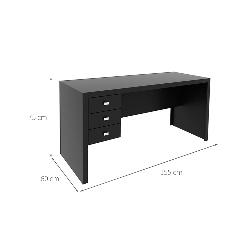 Mesa de Escritório Mari 3 GV Preta