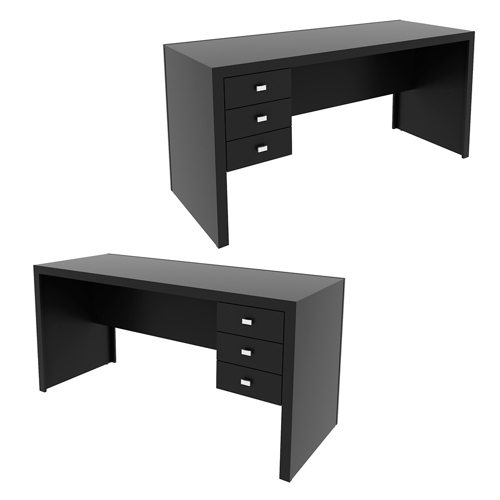 Mesa de Escritório Mari 3 GV Preta