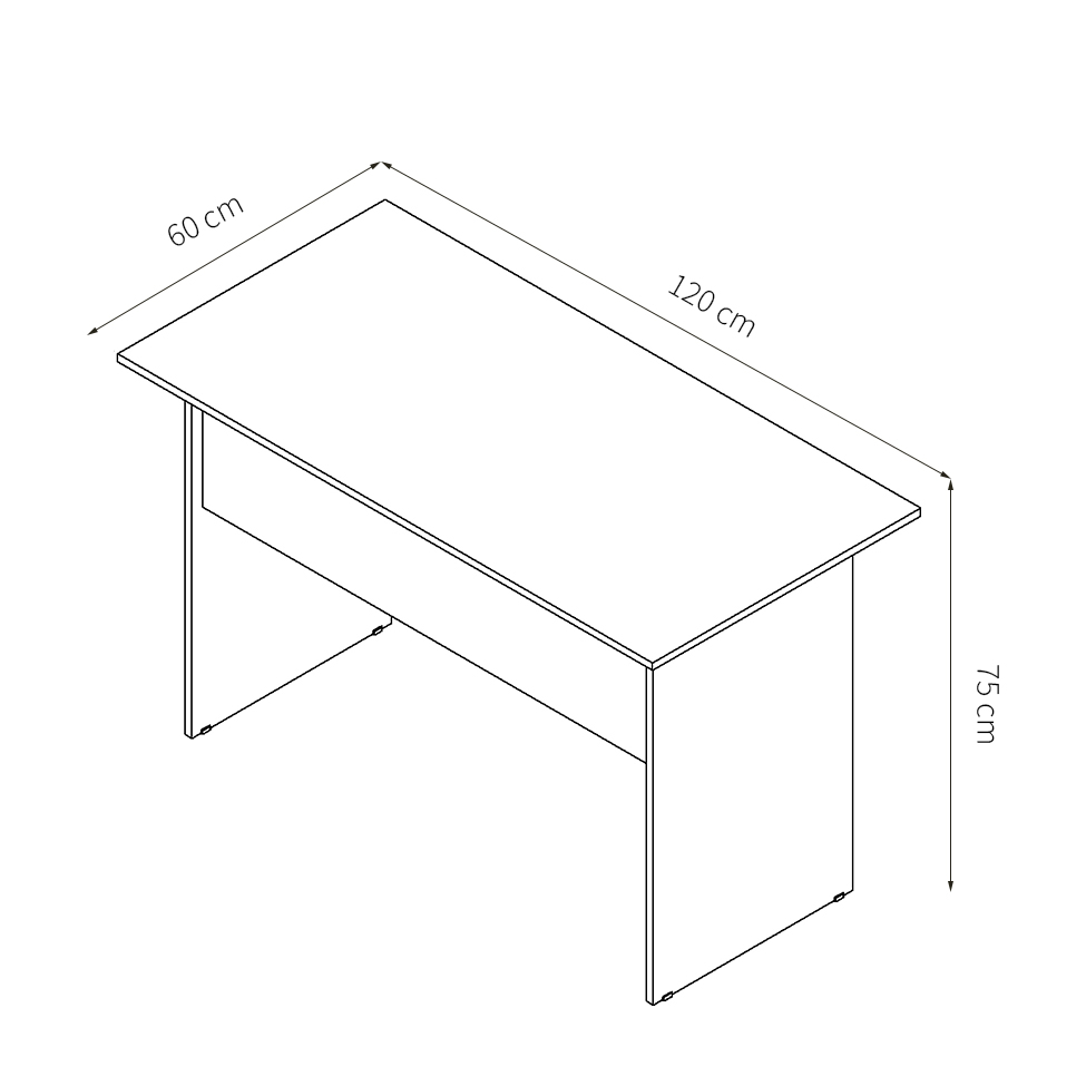 Mesa de Escritório New City I Calvi e Preta 120 cm