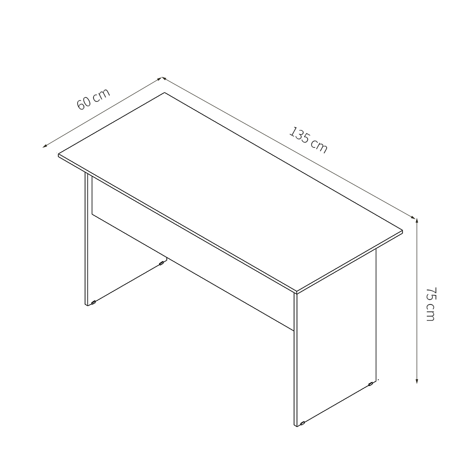 Mesa de Escritório New City I Calvi e Preta 135 cm
