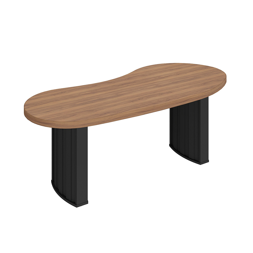 Mesa de Escritório Nikolai Nogal e Preta