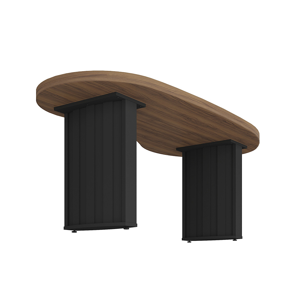 Mesa de Escritório Nikolai Nogal e Preta