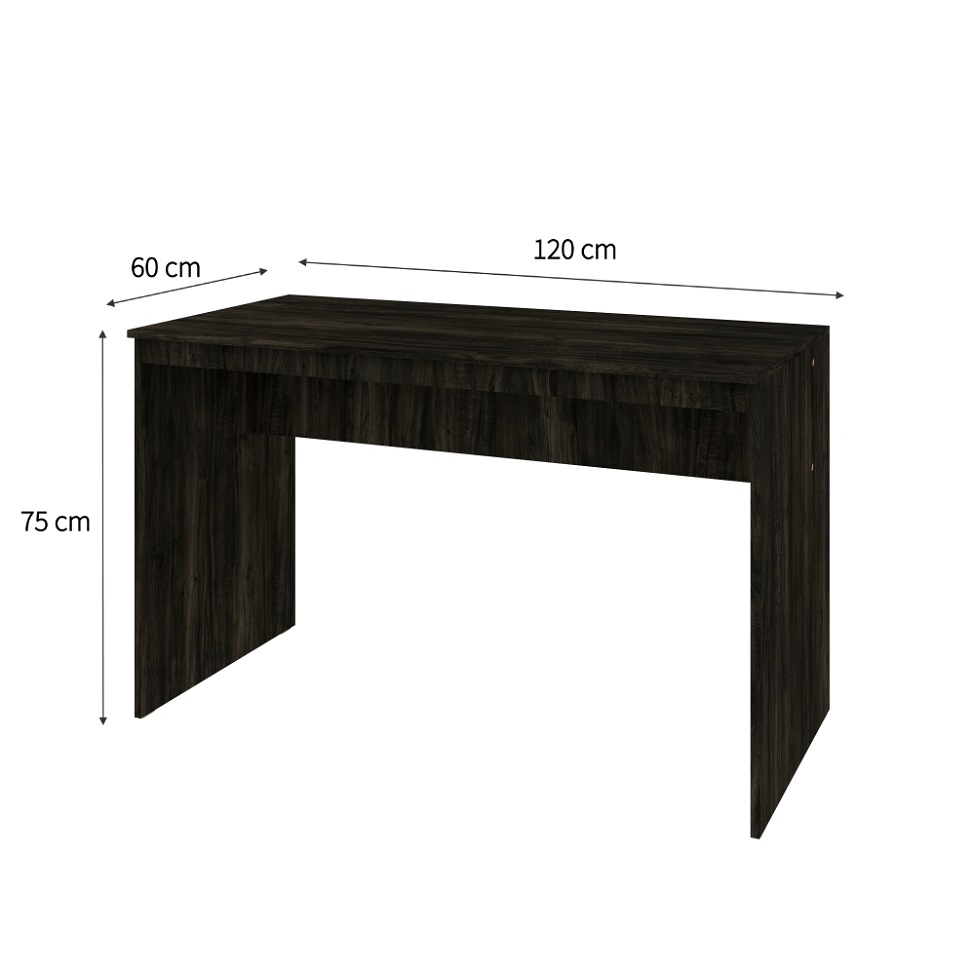 Mesa de Escritório Office Carvalho Dark 120 cm